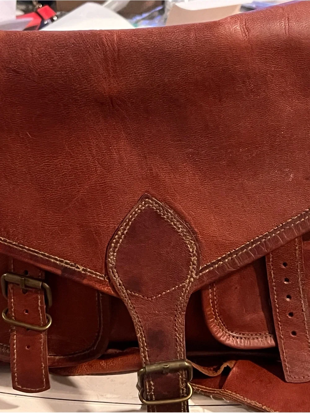 🍓Classic Brown Leather Messenger Bag 